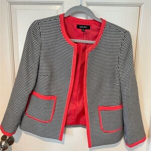 Nine West Black and Pink Blazer Tailored Suit Jacket